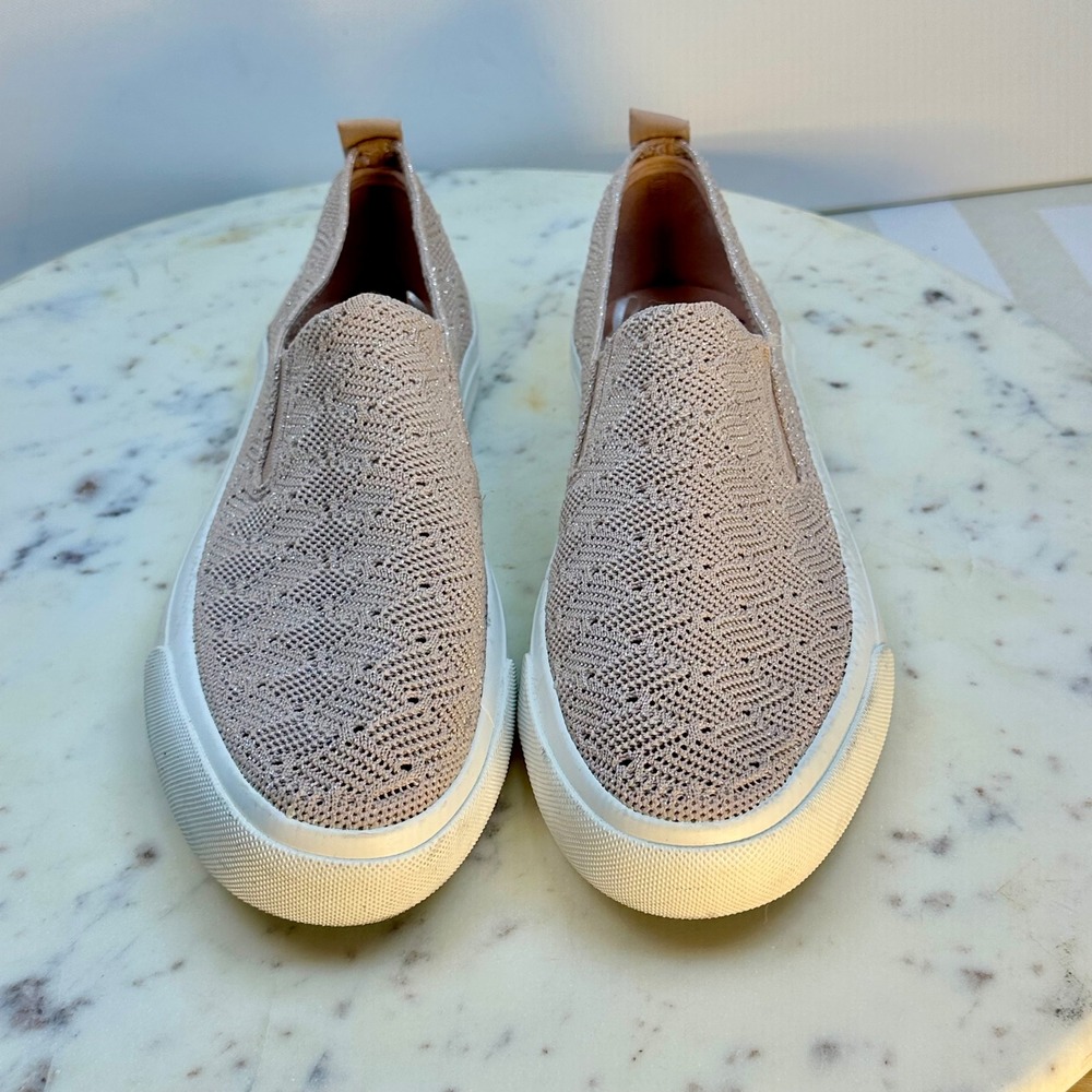 Blowfish Malibu Rose Gold Shimmer Mesh Slip On Sneakers Womens 8.5